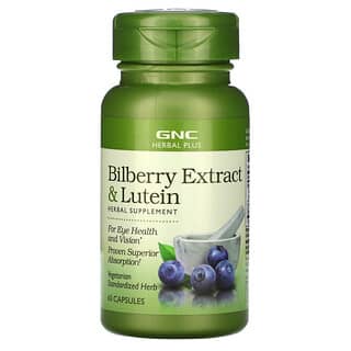 GNC, Herbal Plus, Extracto de arándano y luteína, 60 cápsulas