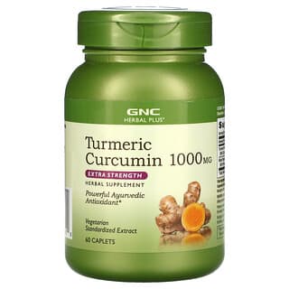 GNC, Herbal Plus, Cúrcuma y curcumina con concentración extra, 1000 mg, 60 comprimidos