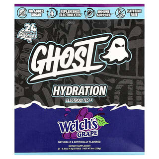 Ghost, Hydration Eletrólitos+, Uva Welch's®, 24 Bastões para Consumo em Qualquer Lugar, 9,5 g (0,34 oz) Cada