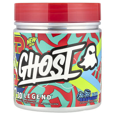 Ghost, Legend® Pre-Workout Formula, Blue Raspberry, 22.8 oz (645 g)