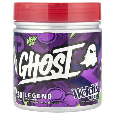 Ghost, Legend® Pre-Workout Formula, Welch's® Grape Flavor, 22.2 oz (630 g)