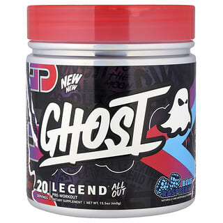 Ghost, Legend® All Out Pre-Workout, Blue Raspberry, 15.5 oz (440 g)