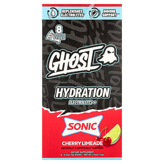 Ghost, Hydration Eletrólitos+, Limonada de Cereja Sonic®, 8 Bastões On-The-Go, 9 g (0,32 oz) Cada