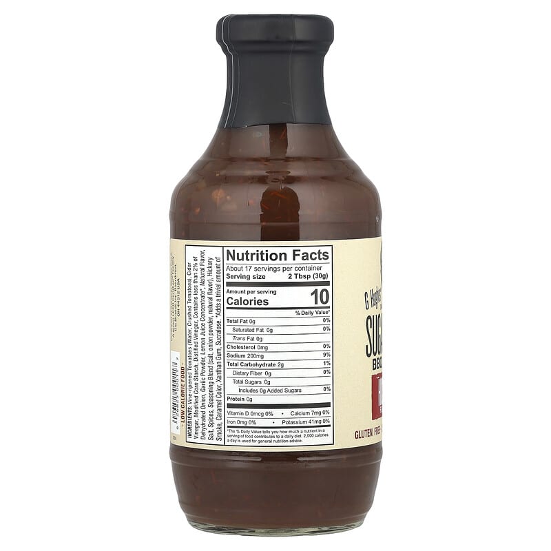Sugar Free BBQ Sauce, Hickory, 18 oz (510 g)