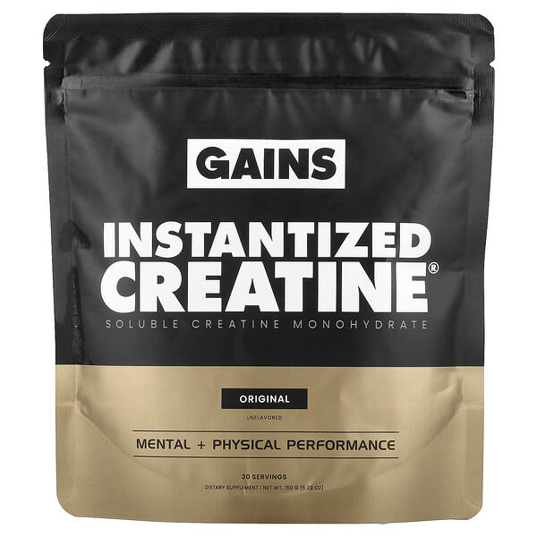 GAINS, Instantized Creatine®, Soluble Creatine Monohydrate, Original, Unflavored, 5.29 oz (150 g) — product photo 1