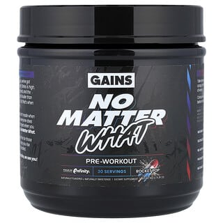 GAINS, No Matter What™, Pre-Workout, Rocket Pop, 15.24 oz (432 g)