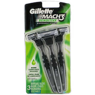 Gillette, Mach3, Sensitive Disposable Razor, 3 Razors