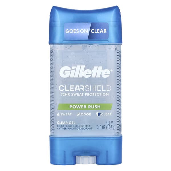 Gillette, ClearShield，止汗淨味劑，Power Rush，3.8 盎司（107 克）