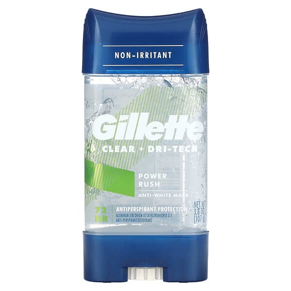 Gillette, Clear + Dri-Tech, Antitranspirant und Deodorant, Power Rush, 107 g (3,8 oz.)