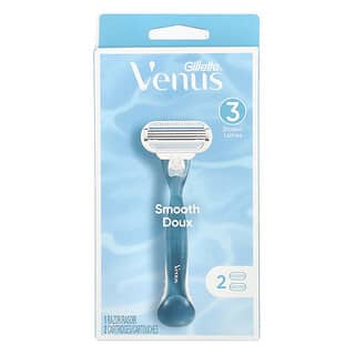 Gillette, Afeitadora Venus, Suave, 1 afeitadora y 2 cartuchos