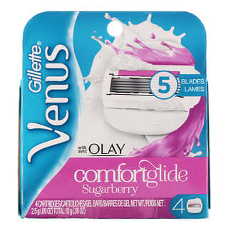 Gillette, Venus, Comfortglide Sugarberry with Olay, 4 Cartridges