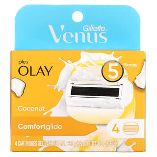 Gillette, Venus, Comfortglide, Olay Plus, Coconut, 4 Cartridges
