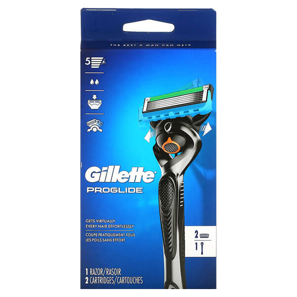 Gillette, Fusion5（フュージョン5）Proglide（プログライド）、カミソリ1本＋付け替え用カートリッジ2枚