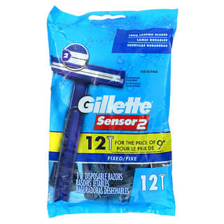 Gillette, Sensor2, rasoirs jetables, fixes, 12 rasoirs jetables