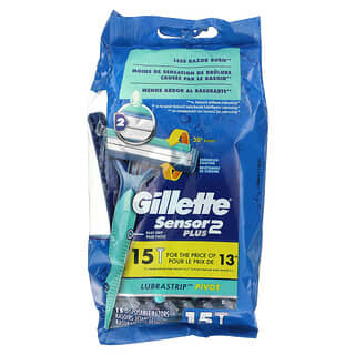 Gillette, Sensor 2 Plus, Disposable Razors, 15 Disposable Razors