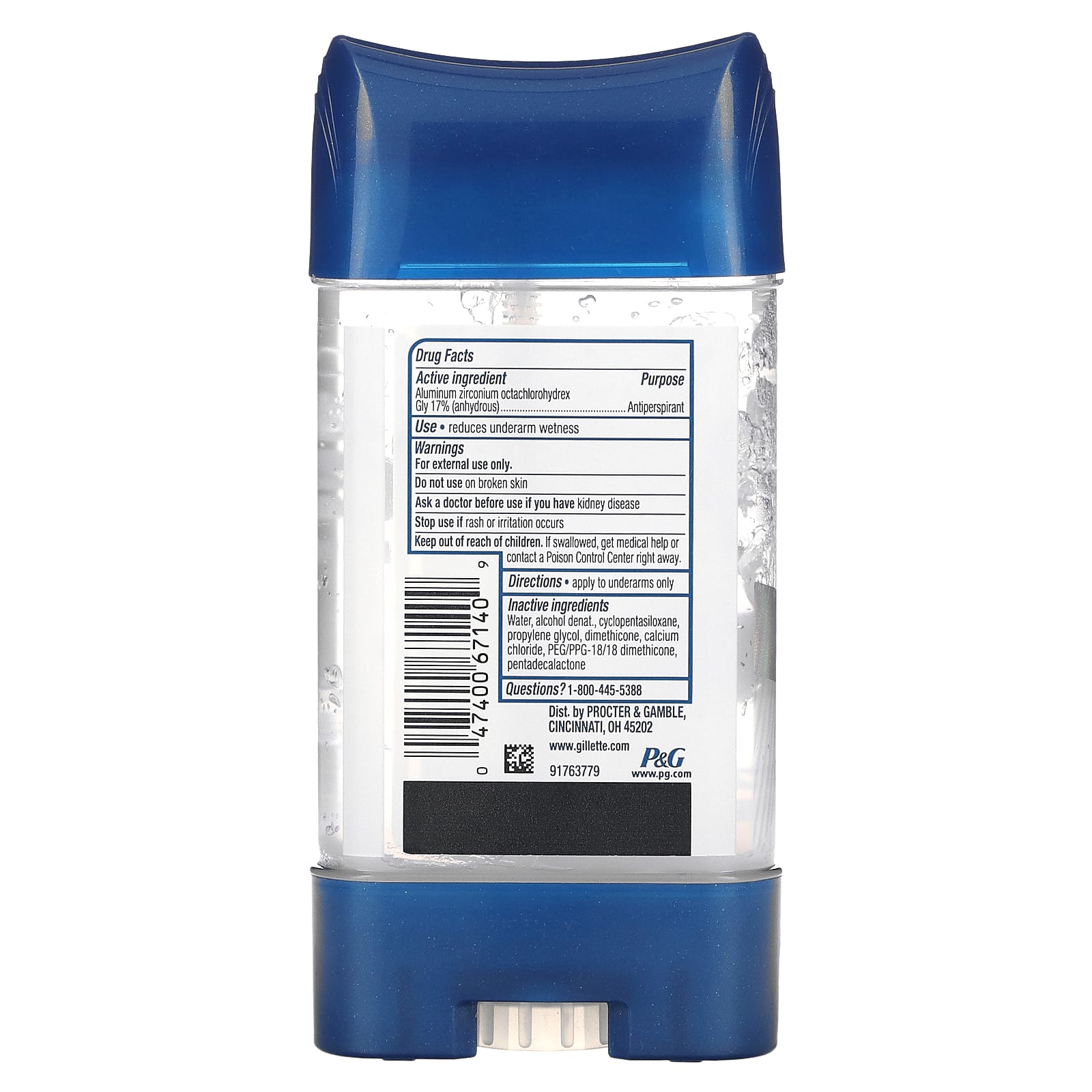 Gillette, Clear + DriTech, Antiperspirant/Deodorant, Unscented, 3.8 oz