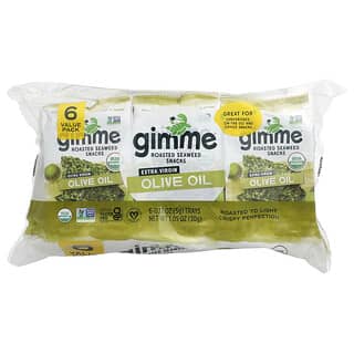 gimMe, Paahdettuja merileväsnackseja, ekstra-neitsytoliiviöljyä, 6 kpl. 0,17 unssia (5 g) kappale