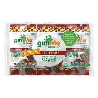 gimMe, Roasted Seaweed Snacks, Teriyaki, 6 Packs, 0.17 oz (5 g) Each
