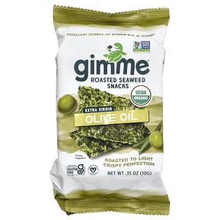 gimMe, Snacks, обжаренные морские водоросли, оливковое масло холодного отжима, 10 г (0,35 унции)
