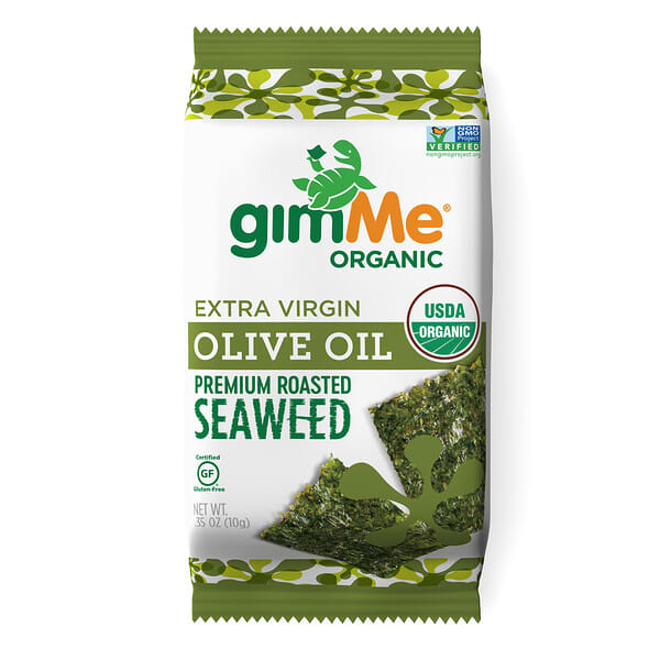 gimMe, Premium Roasted Seaweed, Extra Virgin Olive Oil, 0.35 oz (10 g)