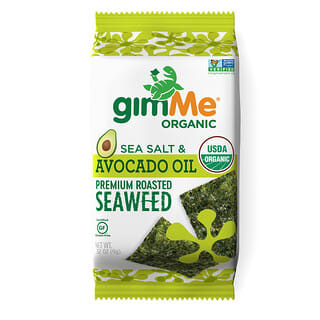 gimMe, Премиальные жареные водоросли, морская соль и масло авокадо, 9 г (0,32 унции)