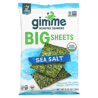 gimMe, Roasted Seaweed, Big Sheets, Sea Salt, 0.92 oz (26 g)