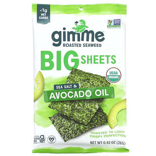 gimMe, Roasted Seaweed, Big Sheets, Sea Salt & Avocado Oil, 0.92 oz (26 g)