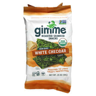 gimMe, Roasted Seaweed Snacks, White Cheddar, 0.35 oz (10 g)