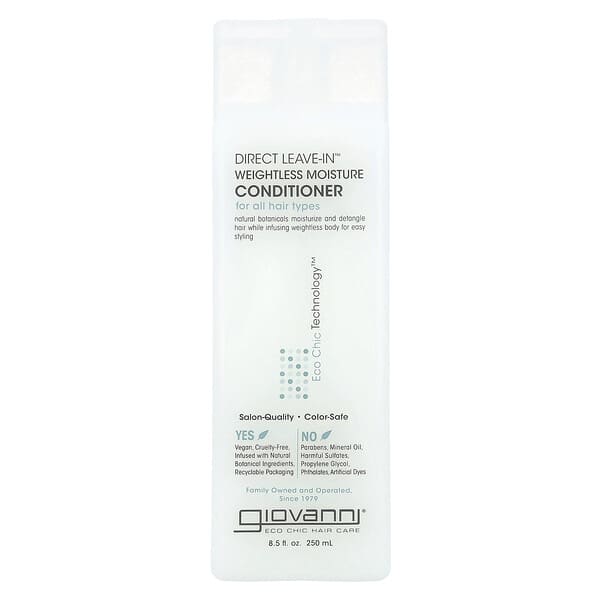 Giovanni, Direct Leave-In 웨이트레스 모이스쳐 컨디셔너, 250ml(8.5fl oz)