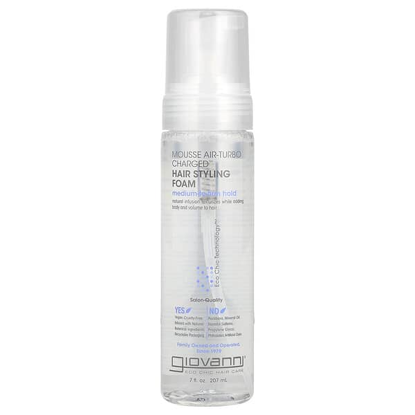 Giovanni, Mousse Air-Turbo Charged, 헤어 스타일링 폼, 207ml(7fl oz)