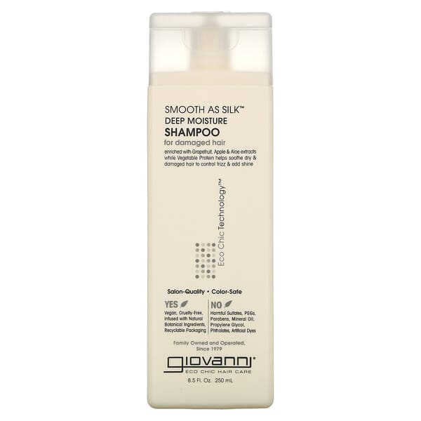 Giovanni, Smooth As Silk，深層保濕洗髮水，適用於受損髮質，8.5 液量盎司（250 毫升）