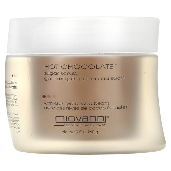 Giovanni, Hot Chocolate, Exfoliante de azúcar con granos de cacao molidos, 260 g (9 oz)