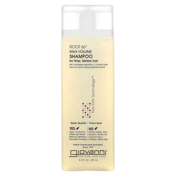 Giovanni, Root 66, Champú de volumen máximo, Para cabello débil y sin vitalidad, 250 ml (8,5 oz. líq.)