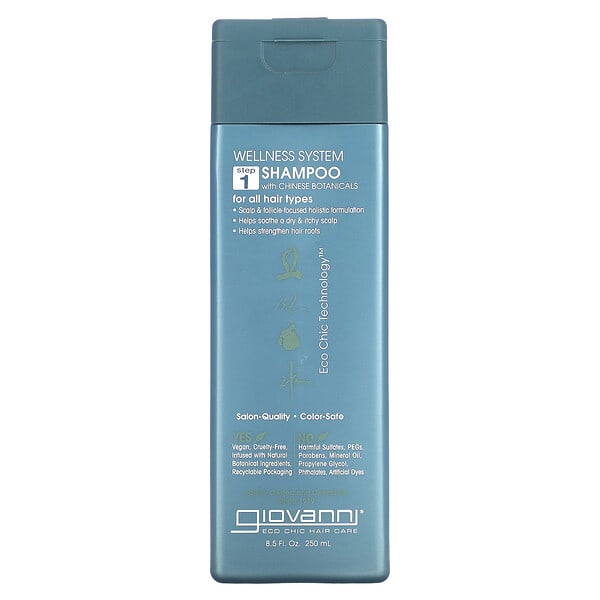 Giovanni, Wellness System Shampoo mit chinesischen Pflanzenstoffen, für alle Haartypen, Schritt 1, 250 ml (8,5 fl. oz.) (Nicht mehr verfügbarer Artikel) 