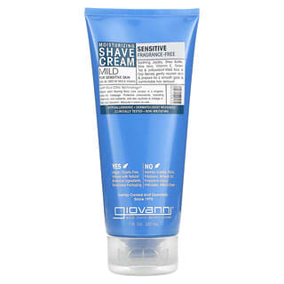 Giovanni, Moisturizing Shave Cream, Mild, For Sensitive Skin, Fragrance Free, 7 fl oz (207 ml)