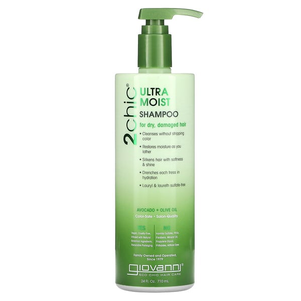 Giovanni, 2chic, Ultra-Moist Shampoo, For Dry, Damaged Hair, Avocado + Olive Oil, 24 fl oz (710 ml)