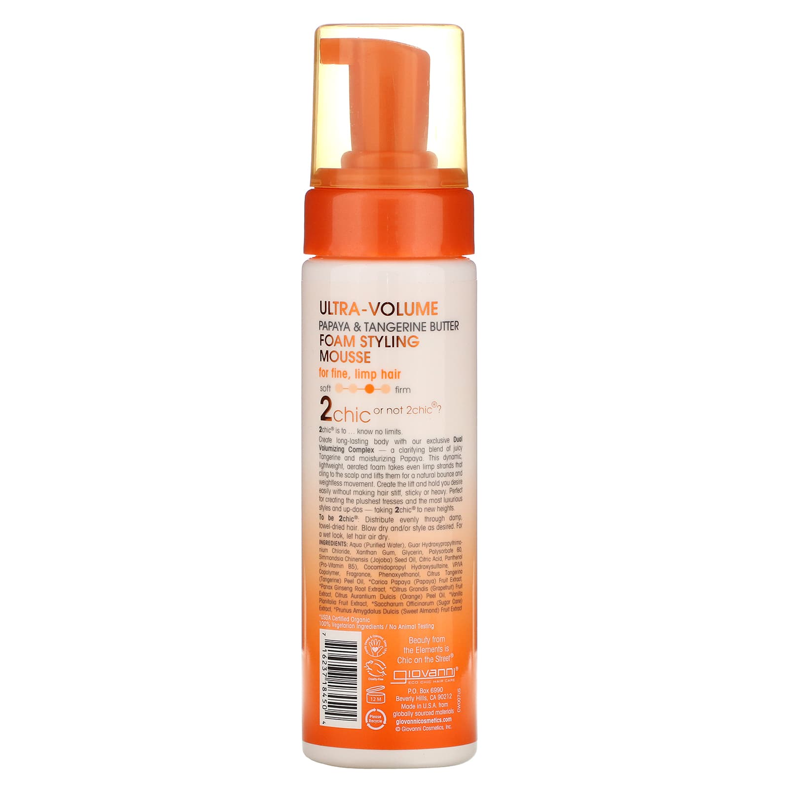 Giovanni, 2chic, UltraVolume Foam Styling Mousse, For Fine, Limp Hair