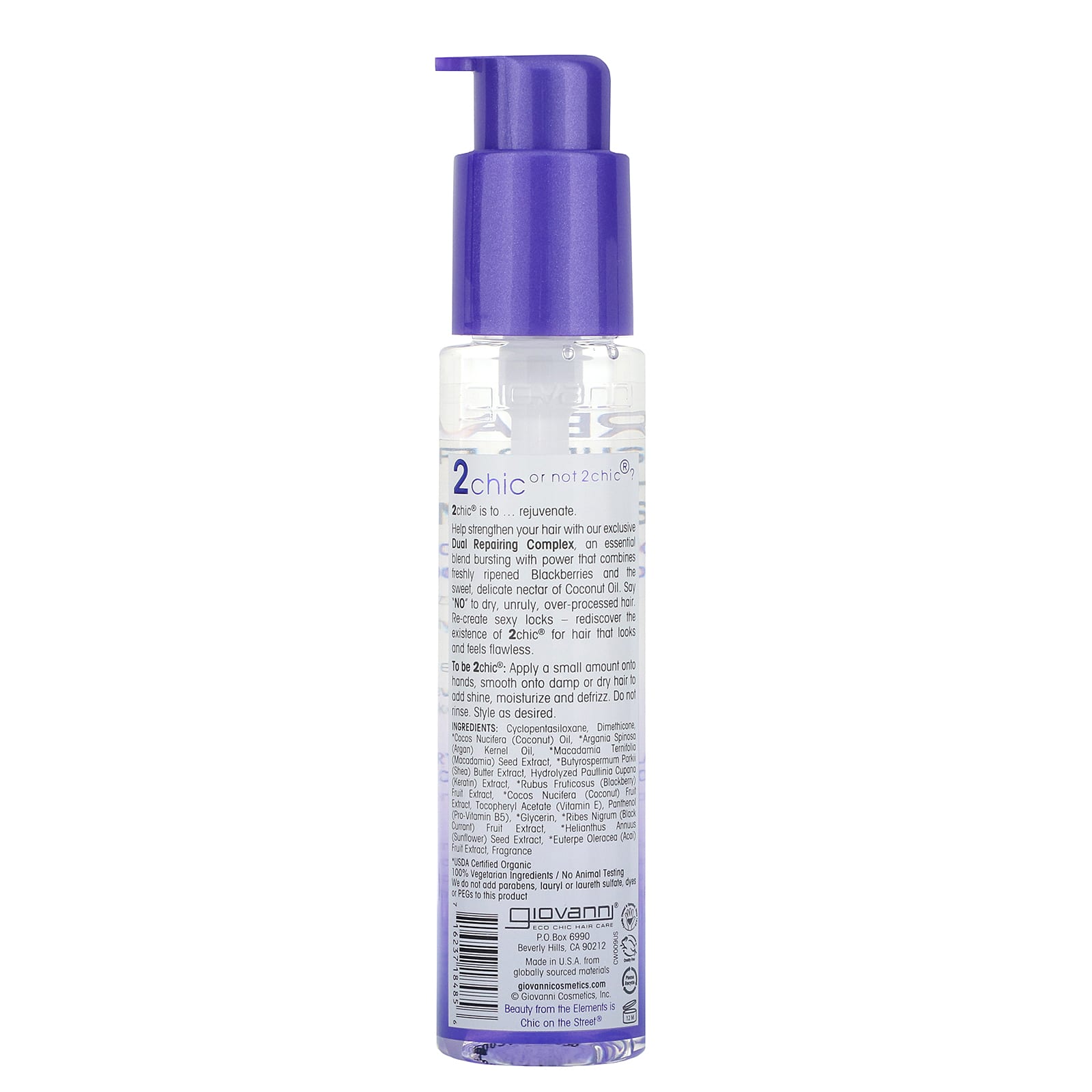 Giovanni, 2chic, Repairing Super Potion Hair Oil Serum, Blackberry