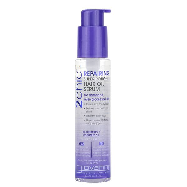 Giovanni, 2chic, Repairing Super Potion Hair Oil Serum, Blackberry