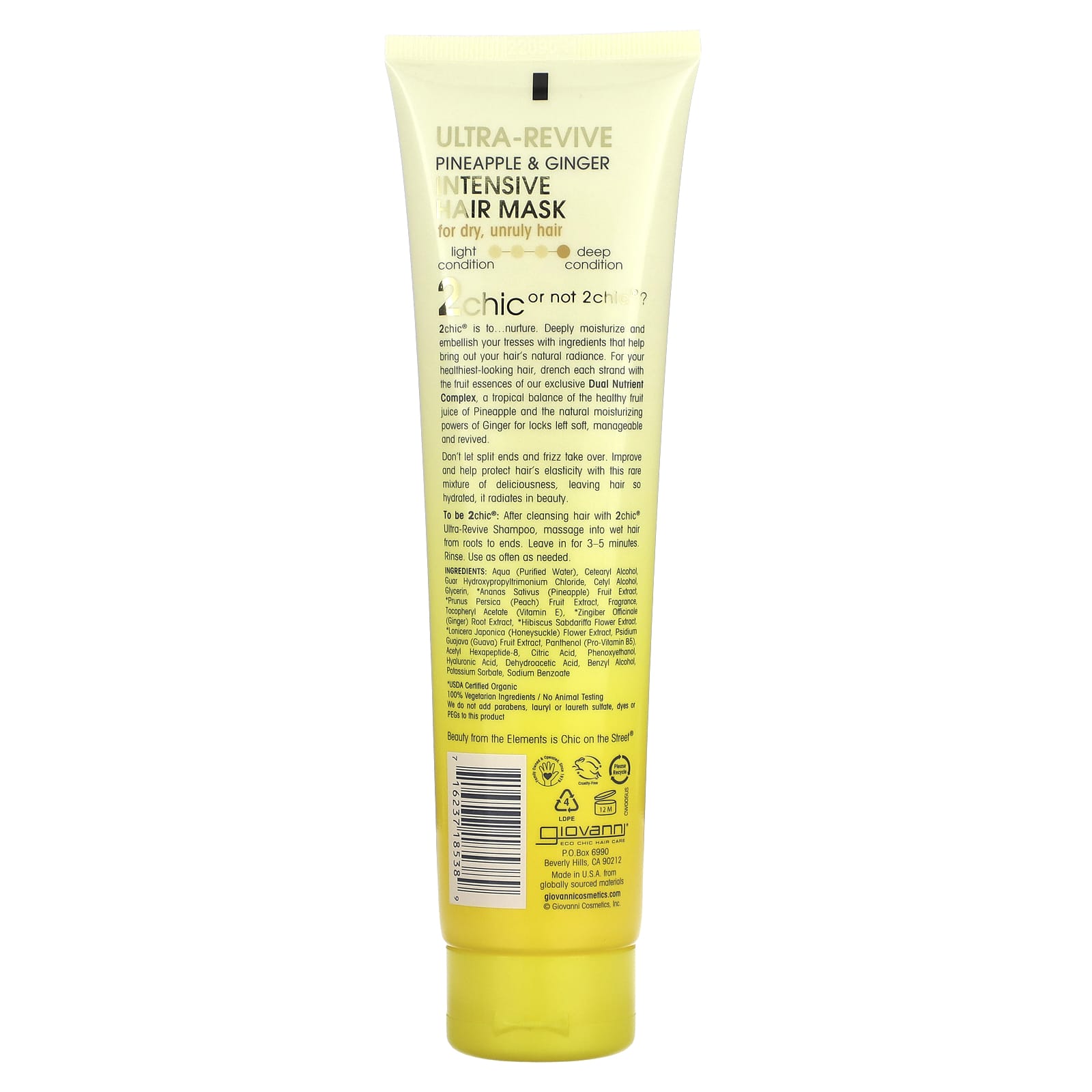 Giovanni, 2chic, Ultra Revive Intensive Hair Mask, Pineapple + Ginger ...