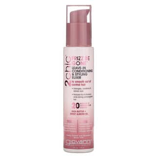 Giovanni, 2chic, Frizz Be Gone Leave-In Conditioning & Styling Elixir, Shea Butter + Sweet Almond Oil, 4 fl oz (118 ml)