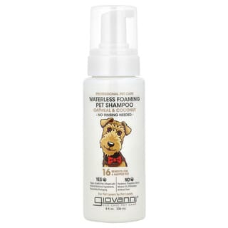 Giovanni, Professional Pet Care, Champú espumoso sin agua para mascotas, Para perros, Avena y coco, 236 ml (8 oz. líq.)