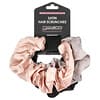 Satin Hair Scrunches, Extra Large, Blush, Gray and Black,  3 Counts