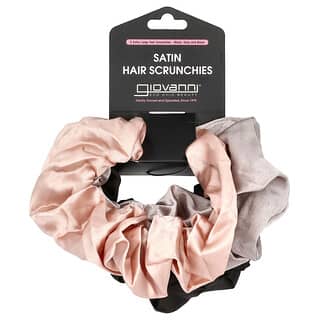 Giovanni, Satin Hair Scrunches, Extra Large, Blush, Gray and Black,  3 Counts