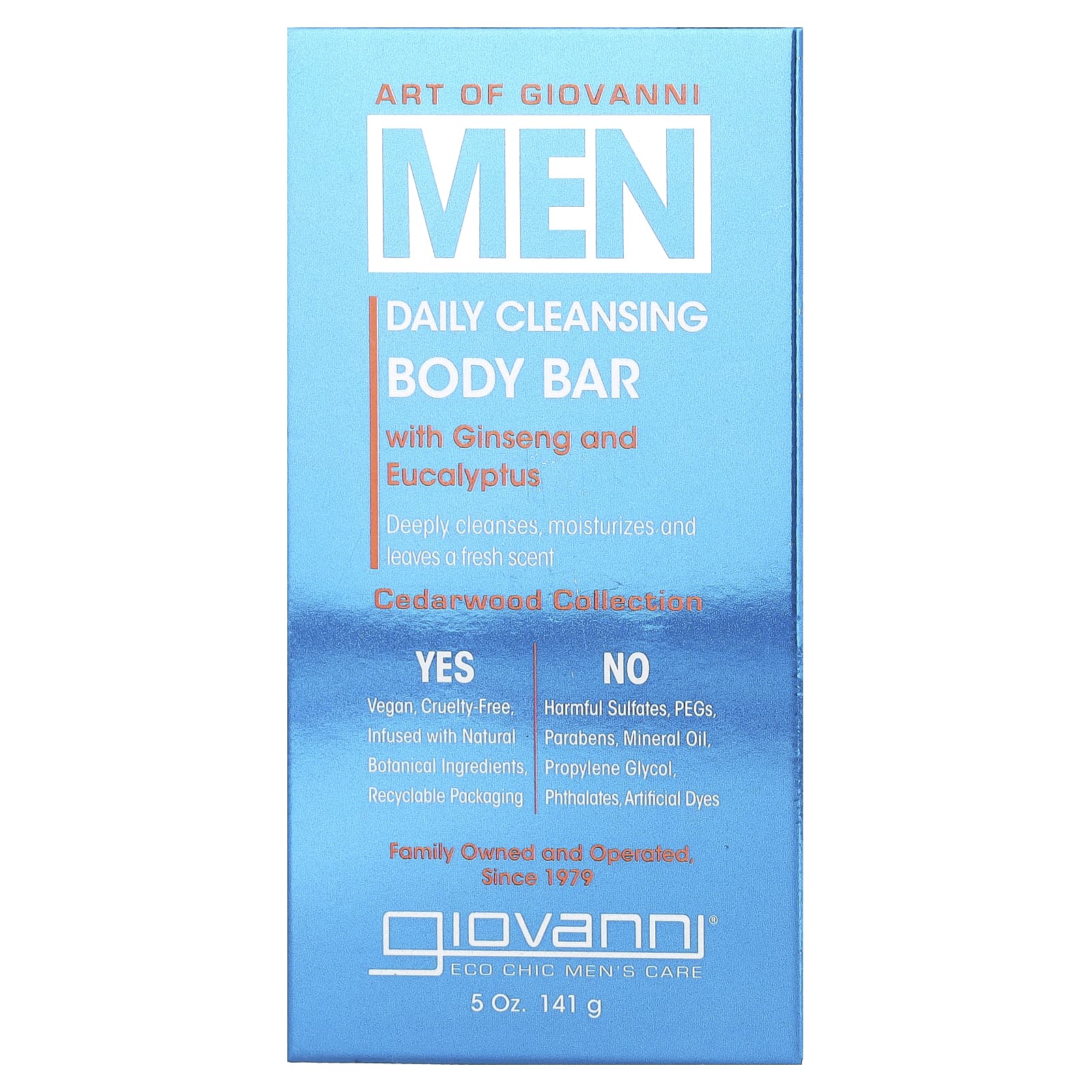 Giovanni, Art Of Giovanni, Men, Daily Cleansing Body Bar with Ginseng ...