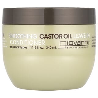 Giovanni, Smoothing Castor Oil Leave-In Conditioner, For All Hair Types, glättender Leave-in-Conditioner mit Rizinusöl, für alle Haartypen, 340 ml (11,5 fl. oz.)