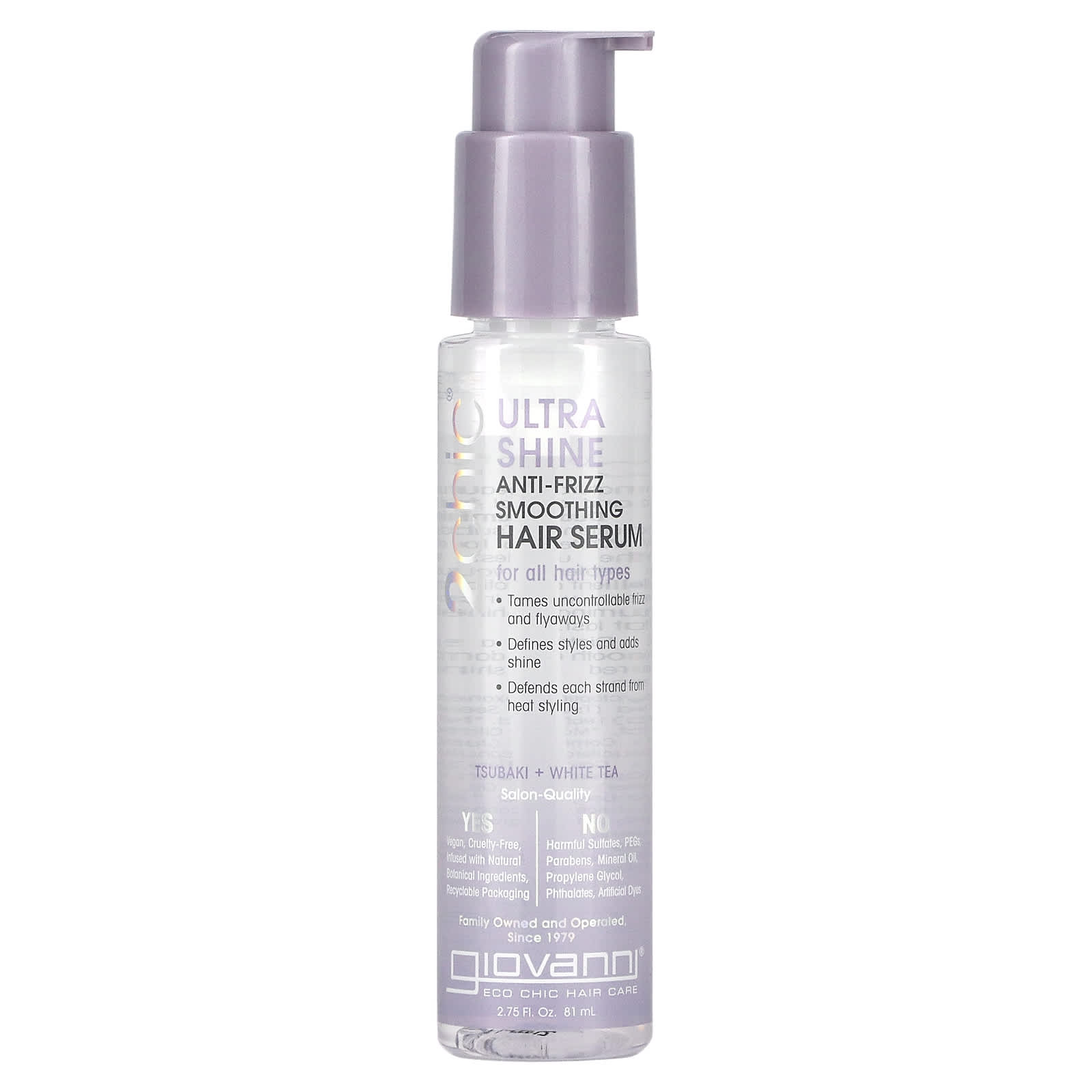 2Chic, Ulra Shine Anti-Frizz Smoothing Hair Serum, Tsubaki +White Tea, 2.75  fl oz (81 ml)