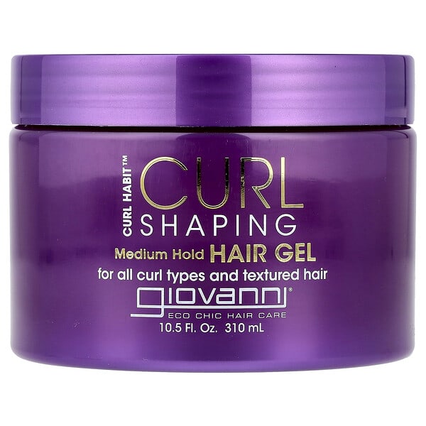 Giovanni, Curl Habit™, 컬 셰이핑 헤어 젤, 중간 고정력, 모든 컬 유형 및 질감 모발에 적합, 310ml(10.5fl oz)