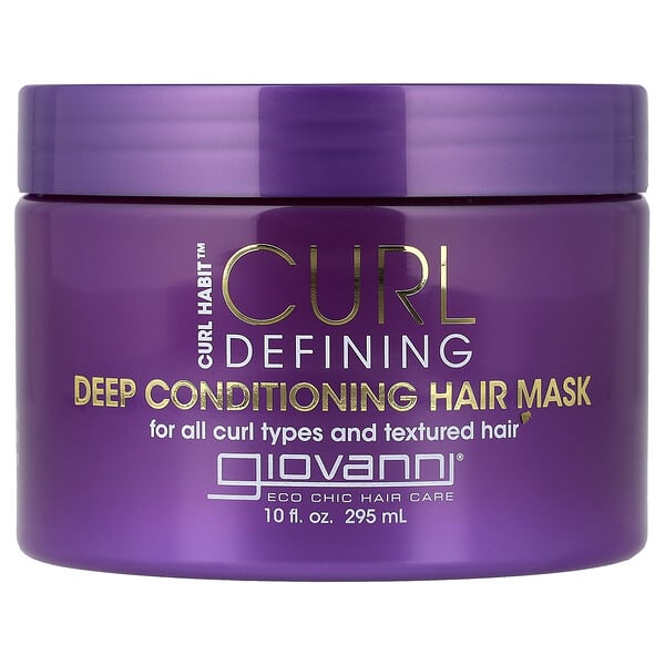 Giovanni, Curl Habit™, 컬 디파이닝 딥 컨디셔닝 헤어 마스크, 모든 컬 타입과 텍스처인 모발에 적합, 295ml(10fl oz)