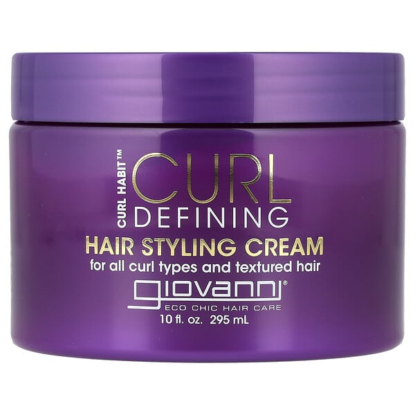 Giovanni, Curl Habit™, 컬 디파이닝 헤어 스타일링 크림, 모든 컬 유형과 텍스처 모발에 적합, 295ml(10fl oz)